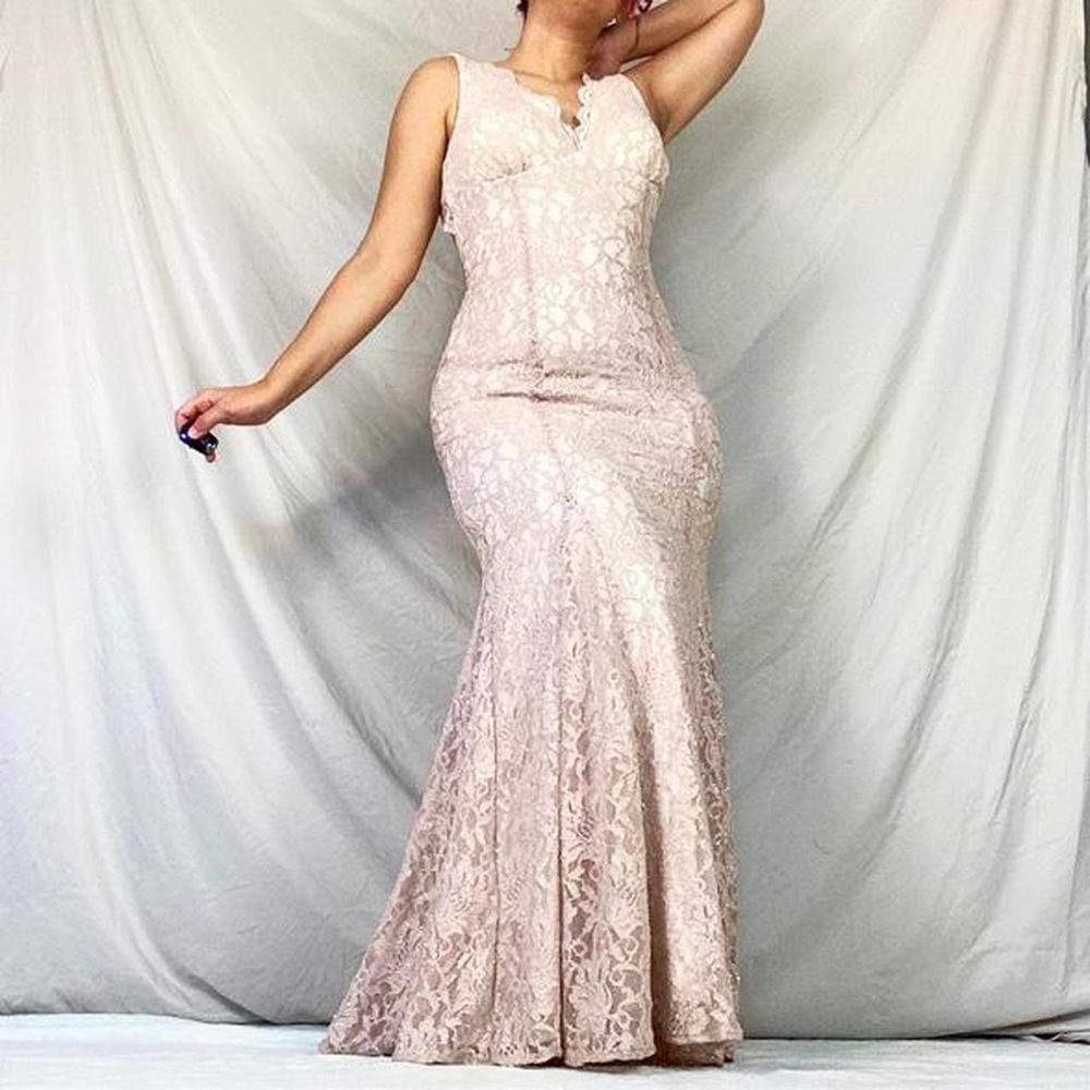 Sparkly champagne maxi dress